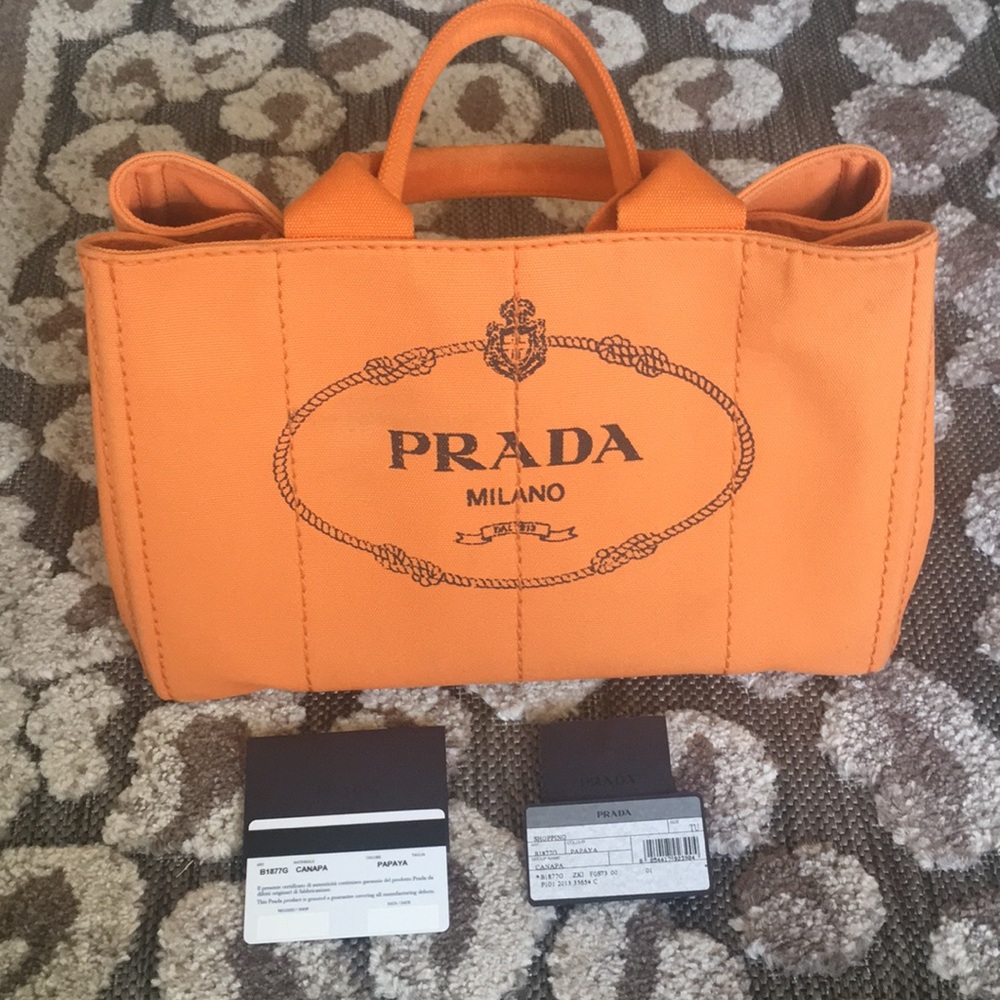Prada canvas tote